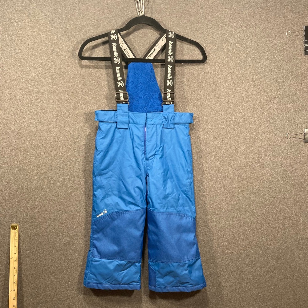 Kamik Kids‎ Blue Insulated Snow Bibs Overalls Size 4 Adjustable Suspenders 104
